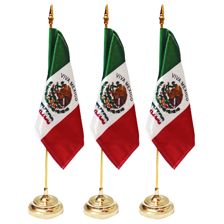 banderas de tela con soporte de madera